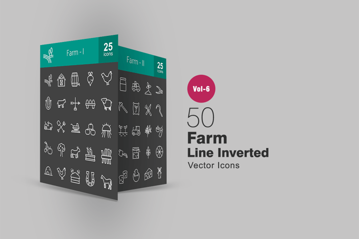 50 Farm Line Inverted Icons