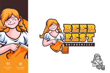 Oktoberfest Beer Festival Logo Illustration Vector