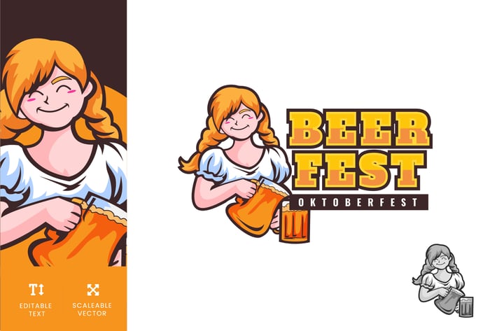 Oktoberfest Beer Festival Logo Illustration Vector