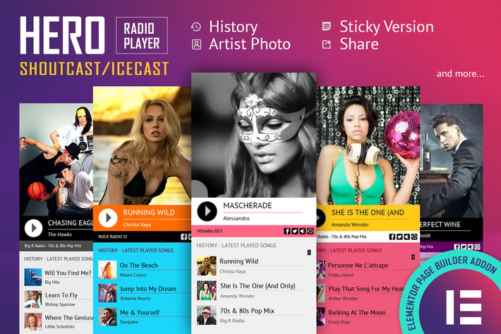 Hero - Shoutcast Icecast Radio Player - Elementor