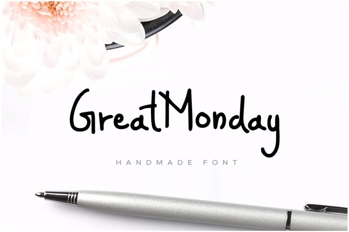 GreatMonday - Fresh Handmade / Custom Brush Font