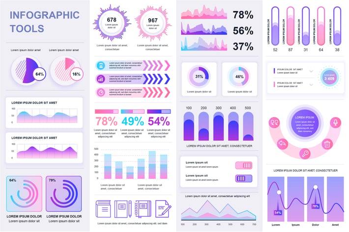 Gradient Infographics Template Vector Design