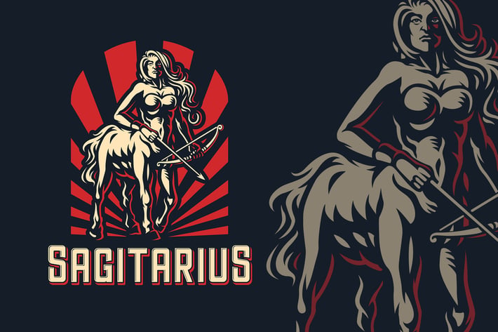 Sagitarius Zodiac Sign Template Logo