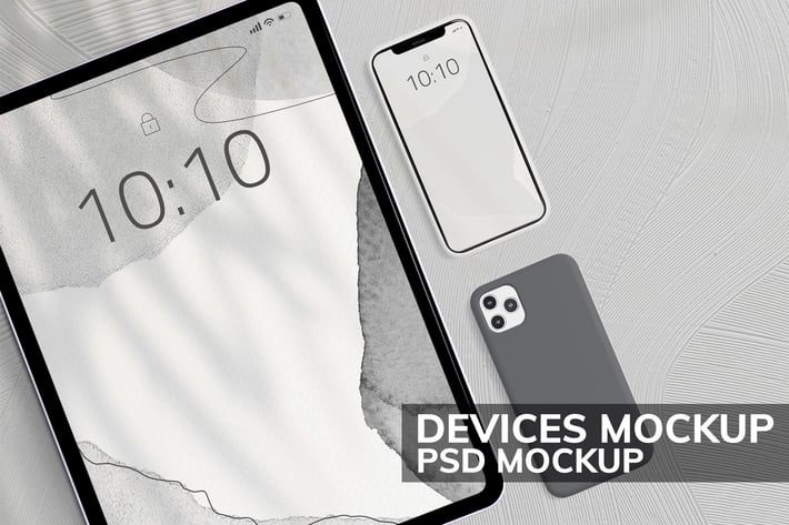 Tablet and phone screen mockups digital device