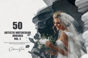 50 Artistic Watercolor Brushes - Vol. 2