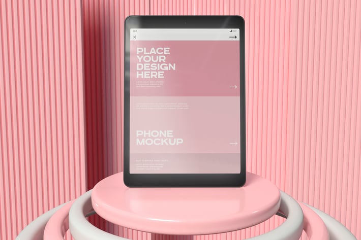 Tablet On Pedestal Mockup