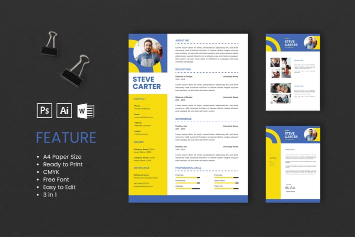 Professional CV And Resume Template Carter