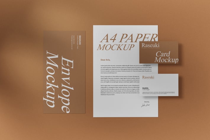 Elegant Stationery with Shadow Overlay Mockup