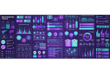 Dark Infographics Vector Design Template