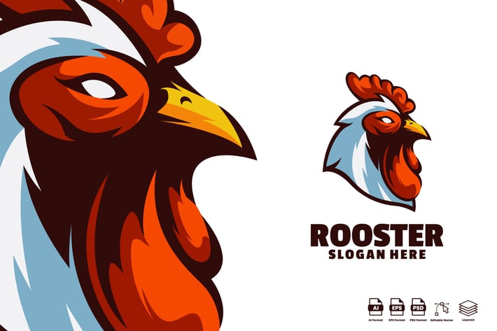 Rooster cute logo