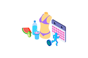 Fit Body Form Isometric Illustration