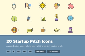 20 Startup Pitch Icons