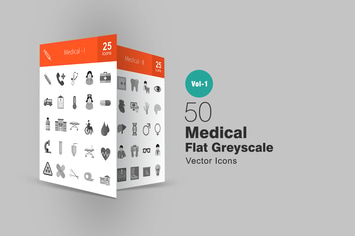 50 Medical Greyscale Icons