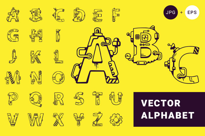 Techno alphabet