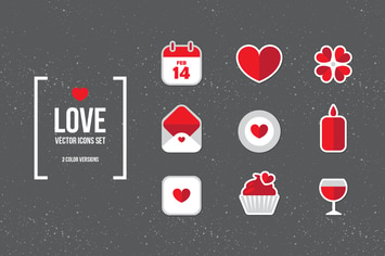 Valentine's Day Flat Icons