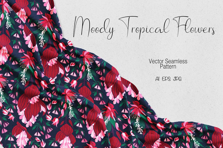Moody Tropical Flowers