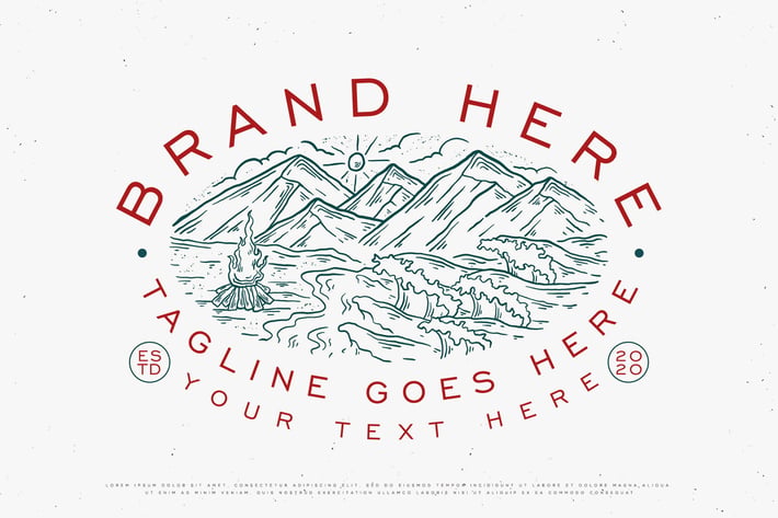 vintage outdoor mountain wave design