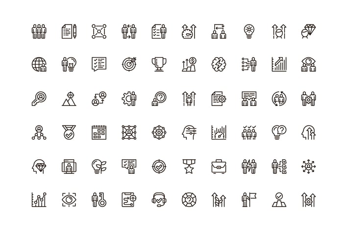 Teamwork Unique Web Line Icons Pack