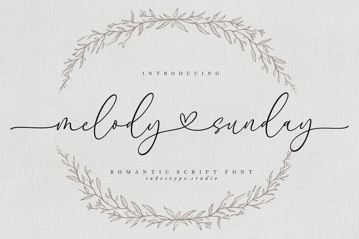 Melody Sunday - Heart Connected Font