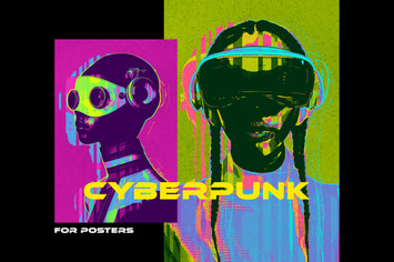 Cyberpunk Halftone Poster Photo Effect