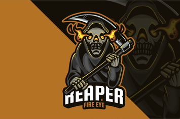 Reaper Fire Eye Mascot Logo