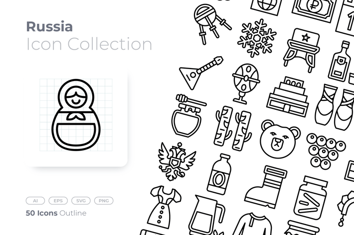 Russia Outline Icon