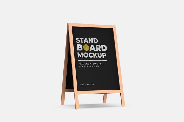 Wood Stand Board Mock-Up Template