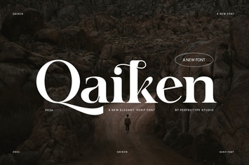 Qaiken Elegant Ligature Serif Font Typeface