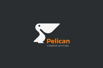 Logo Pelican Bird silhouette abstract