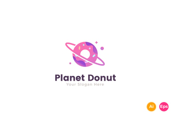 Planet Donut Food Logo Template