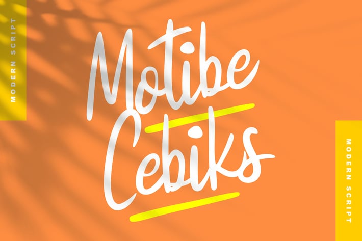 Motibe cebiks | Modern Script Font