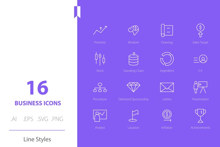 Business Marketing & Finance Line Icons