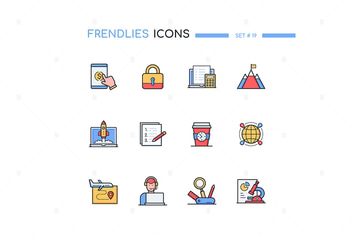 Workflow Management - Line Design Style Icons