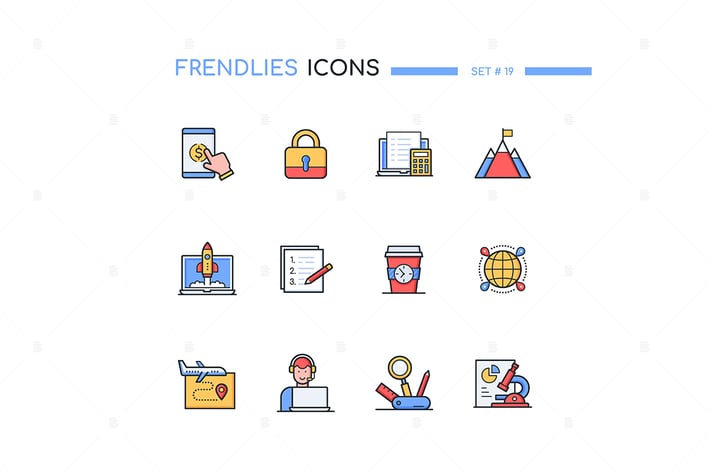 Workflow Management - Line Design Style Icons