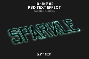 Sparkle Text Efect PSD 