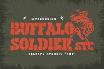 Buffalo Soldier Stencil - Bold Slab Stencil