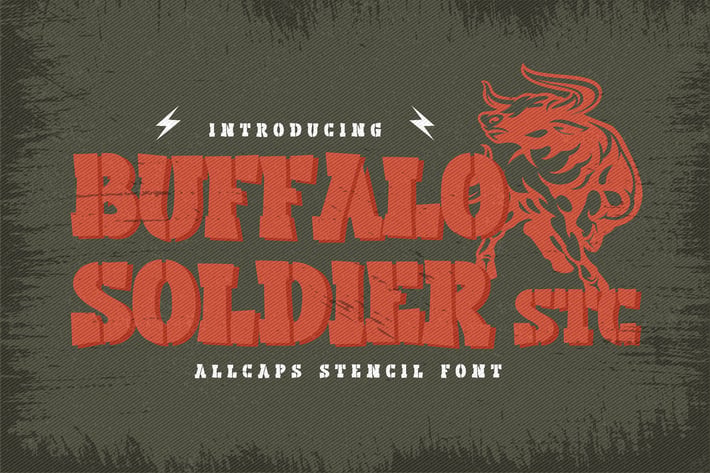 Buffalo Soldier Stencil - Bold Slab Stencil