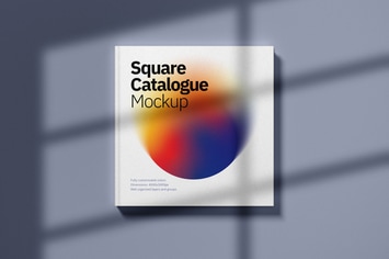 Square Catalogue Cover Mockup
