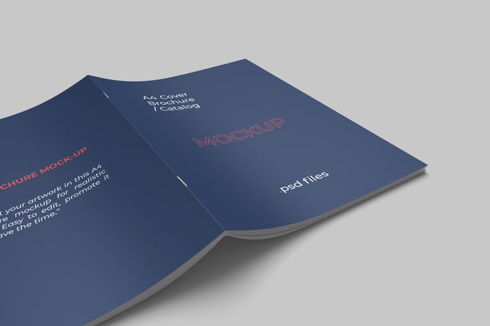 Closeup A4 brochure cover mockup