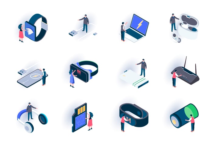 Technology Devices Isometric Icons Pack