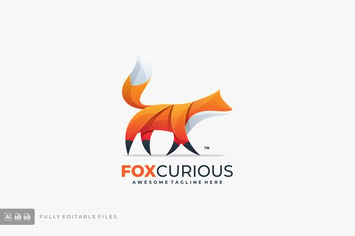 Abstract Fox Color Logo Template