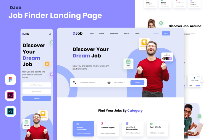 DJob - Job Finder Website Homepage