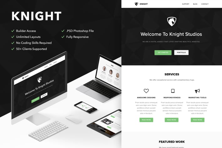 Knight - Responsive Email + Themebuilder Access