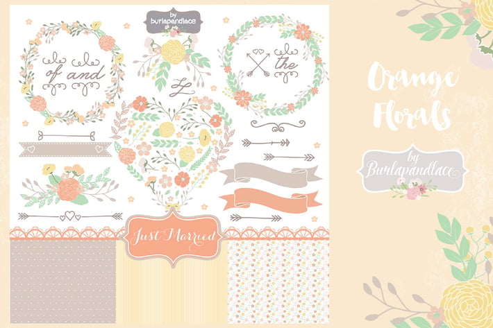 Orange Wreaths Vector