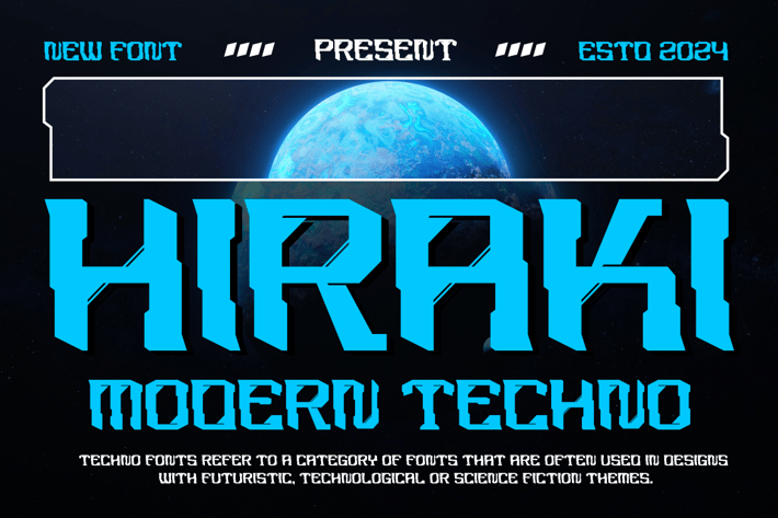 Hiraki - Modern Techno Font
