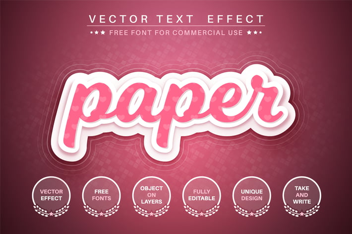 Love origami - editable text effect,  font style