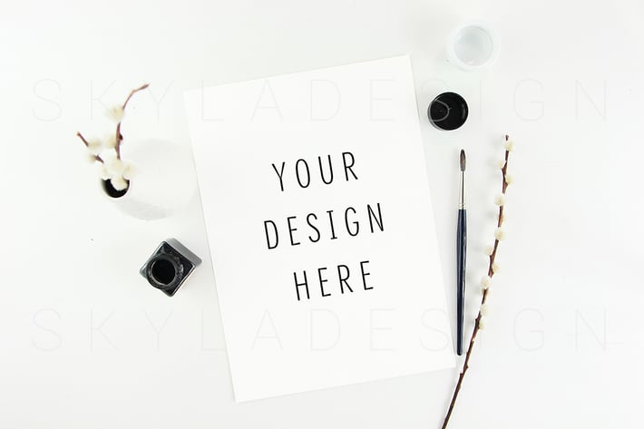Feminine styled stock artist mockup