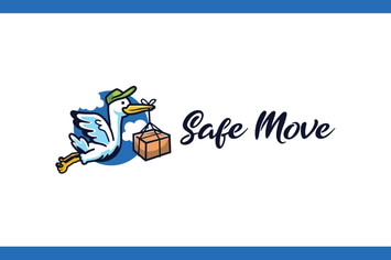 Cartoon Stork Mascot - Moving and Storage Service
