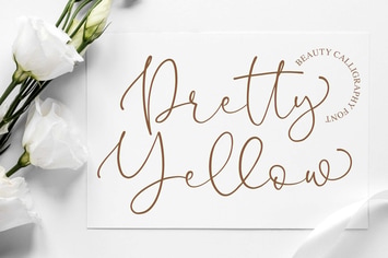 Pretty Yellow Beauty Calligraphy Font
