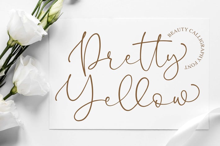 Pretty Yellow Beauty Calligraphy Font